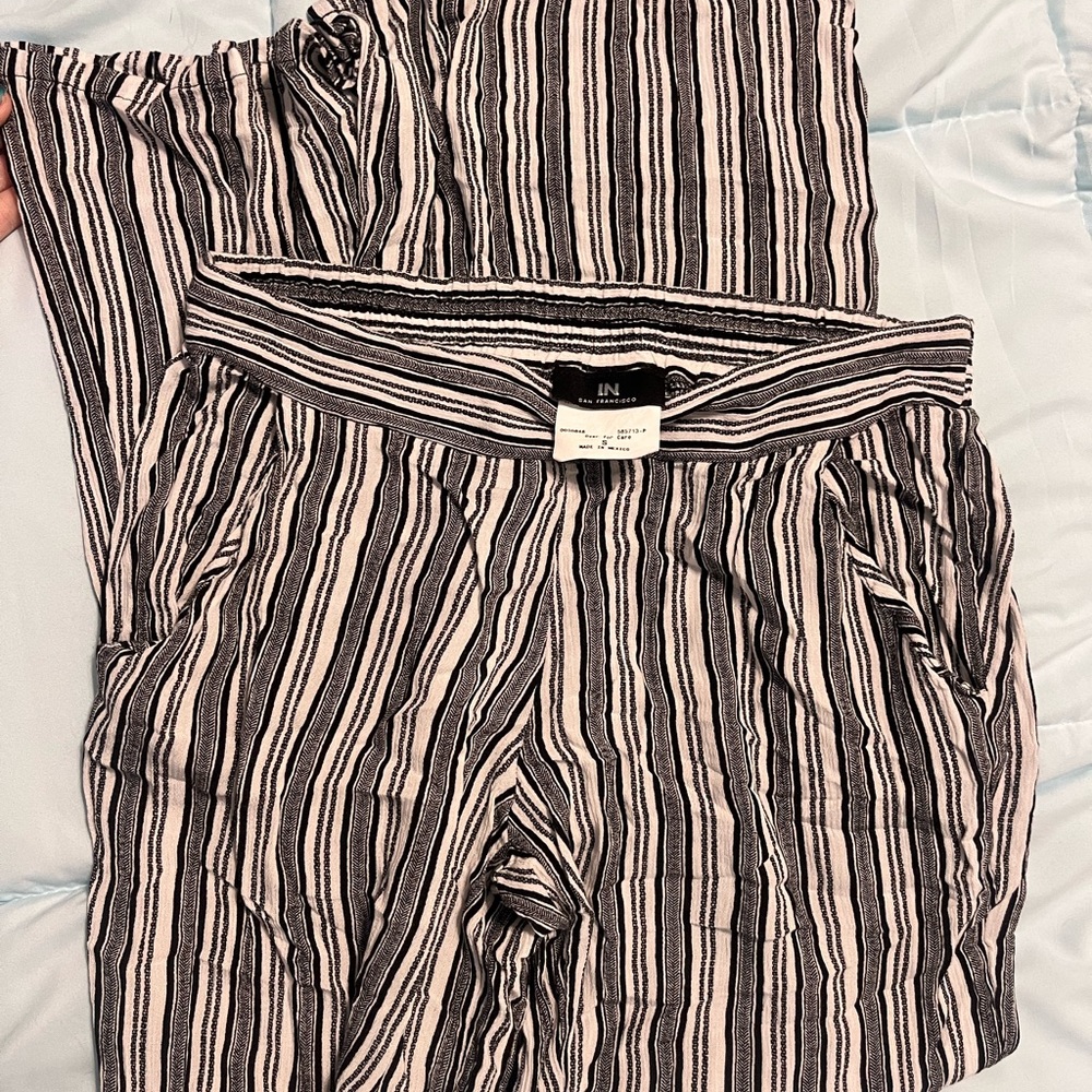 Striped Black and White Pants by I.N. San Francisco